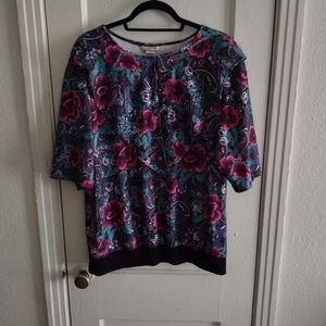 Vtg Just 4 Floral Top 20W